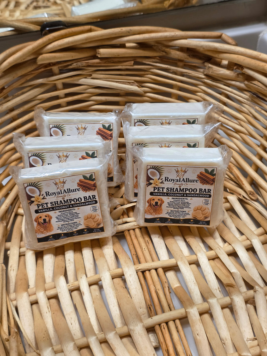 Pet Shampoo Bar-Vanilla,Coconut & Sandalwood